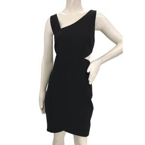 Likely Black Cut Out Sleeveless Asymmetric Mini Dress Womens 8